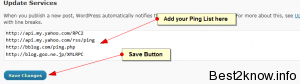 Ping List for WordPress