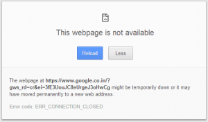 Chrome throwing error while loading Google