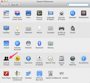 Users & Groups in System Preferences